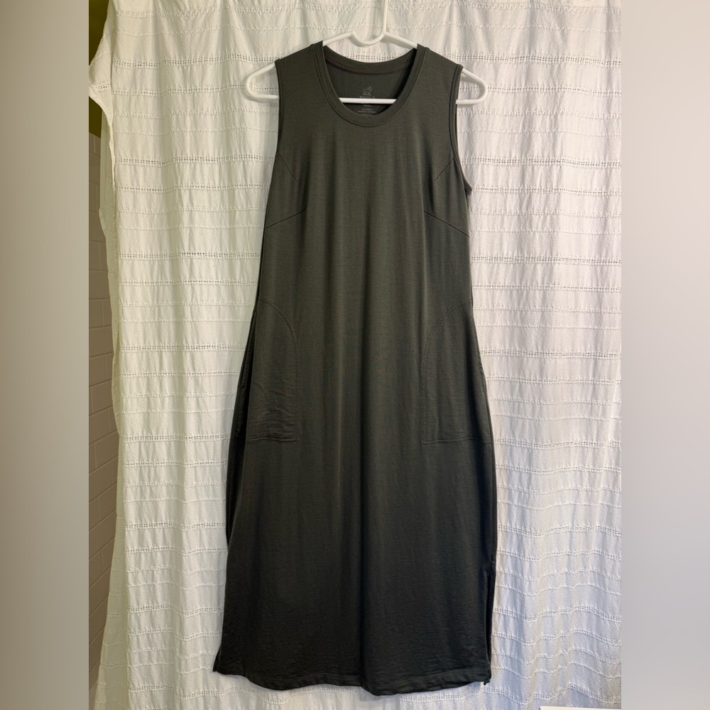 Woolx Cassie merino wool dress, deep fern, small